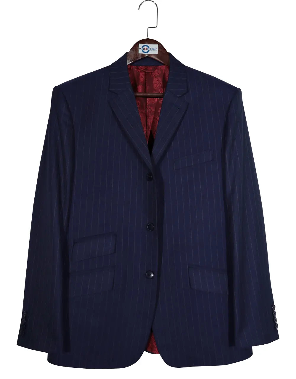 Tweed Blazer - Navy Blue Stripe Tweed Blazer Modshopping Clothing