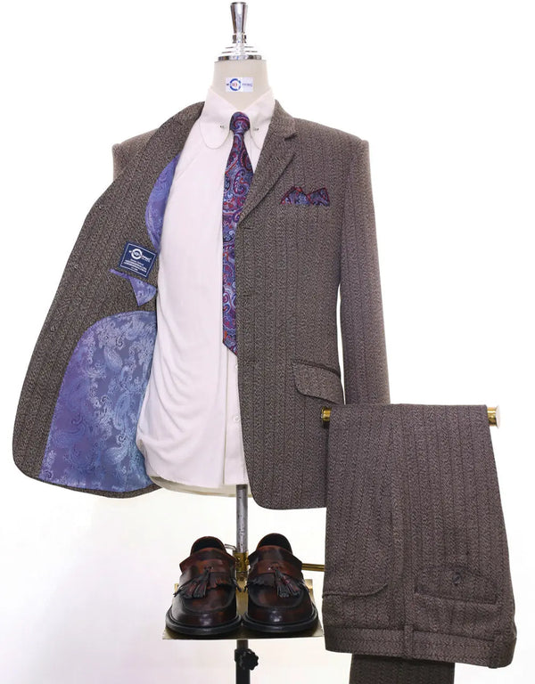 Tweed Brown Herringbone Tweed Suit Modshopping Clothing