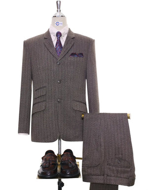 Tweed Brown Herringbone Tweed Suit Modshopping Clothing