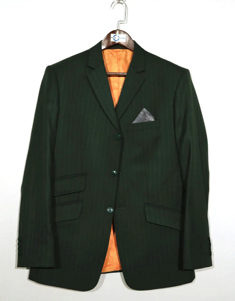 Tweed Jacket - Olive Green Stripe Tweed Jacket Modshopping Clothing