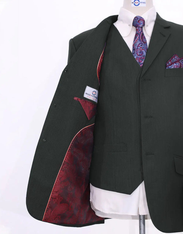 Tweed Suit - Grey Herringbone 3 Piece Suit Modshopping Clothing