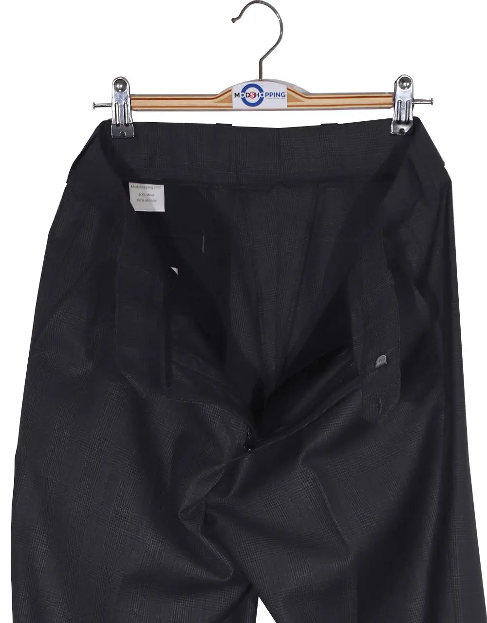 Two Button Suit - Charcoal Grey Prince of Wales Check Suit Modshopping Clothing