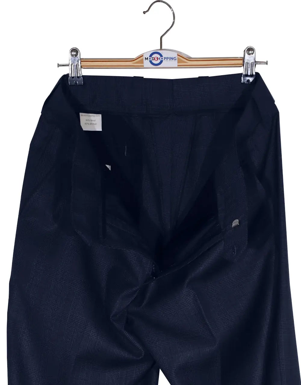 Two Button Suit - Dark Navy Blue Prince of Wales Check Suit Modshopping Clothing