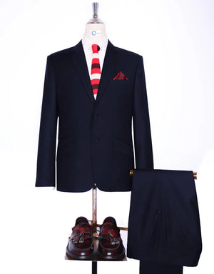 Two Button Suit - Dark Navy Blue Suit Modshopping Clothing
