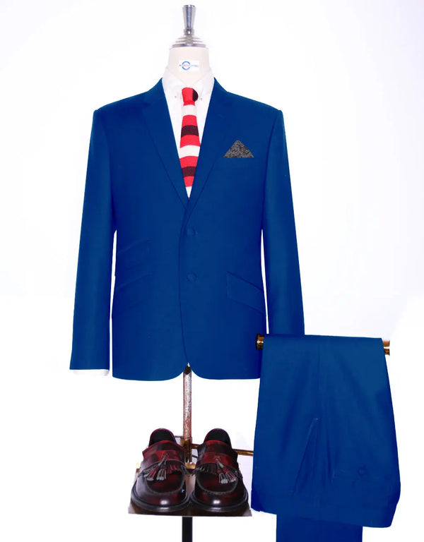 Two Button Suit - Royal Blue Suit Modshopping Clothing