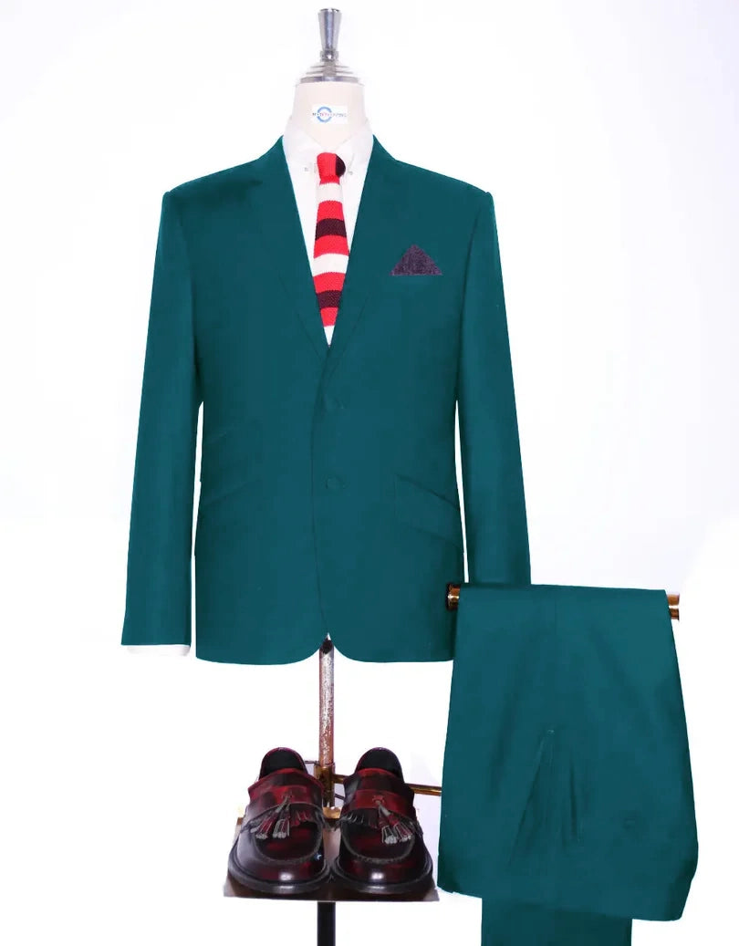 Two Button Suit - Peacock Blue Suit