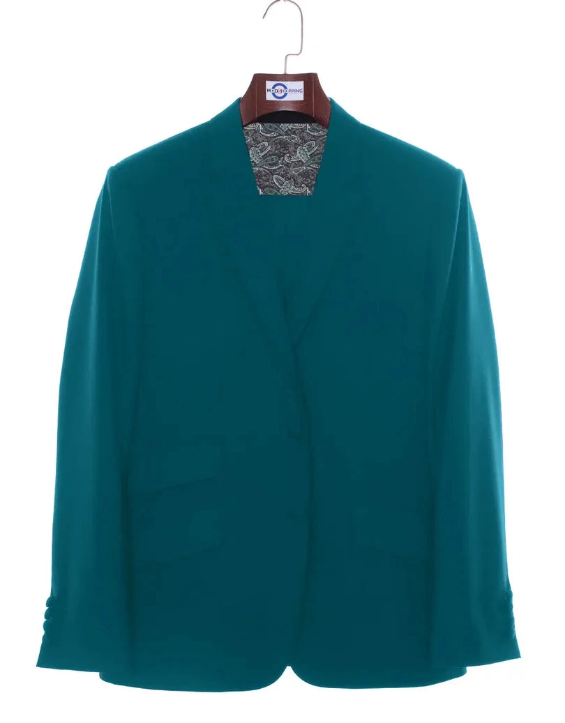 Two Button Suit - Peacock Blue Suit