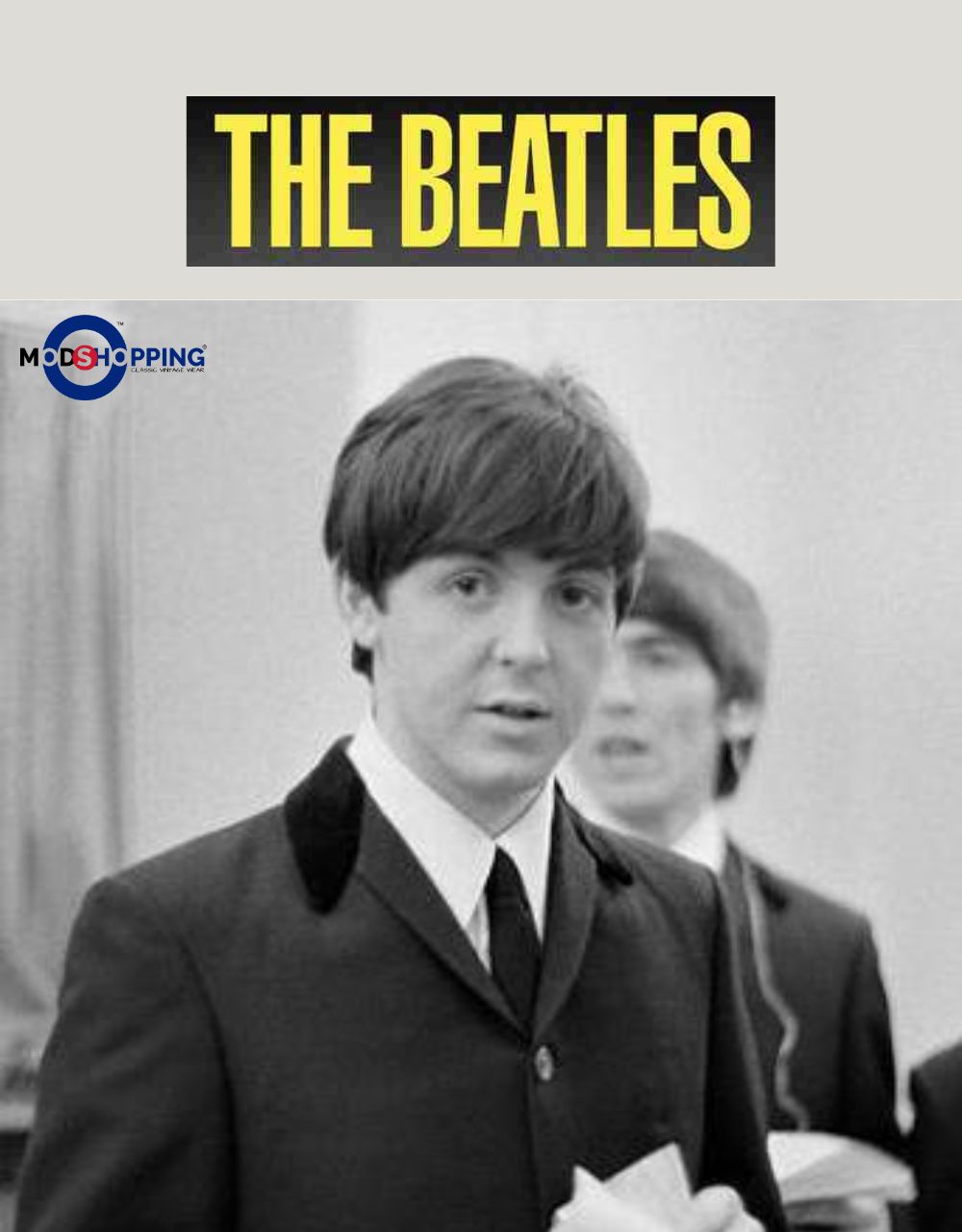 Beatles-Inspired Black Wool & Velvet Winged-Lapel Suit.