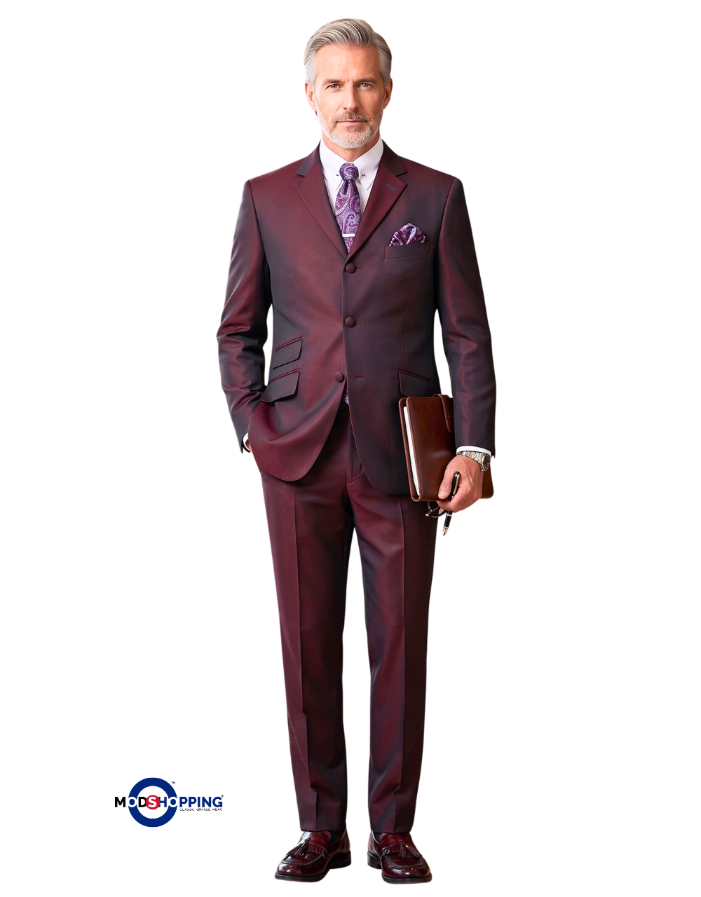 Mod Suit – 60s Style Red & Black Two-Tone Suit