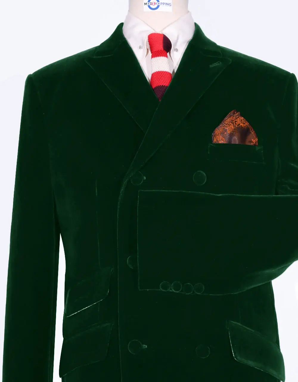 Velvet Jacket - Light Green Double Breasted Jacket Modshopping Clothing
