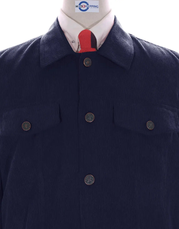 Vintage Navy Blue Corduroy Jacket Modshopping Clothing