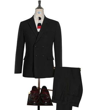 Vintage Style Black Double Breasted Suit Modshopping Clothing