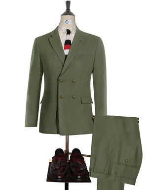 Vintage Style Olive Green Double Breasted Suit Modshopping Clothing