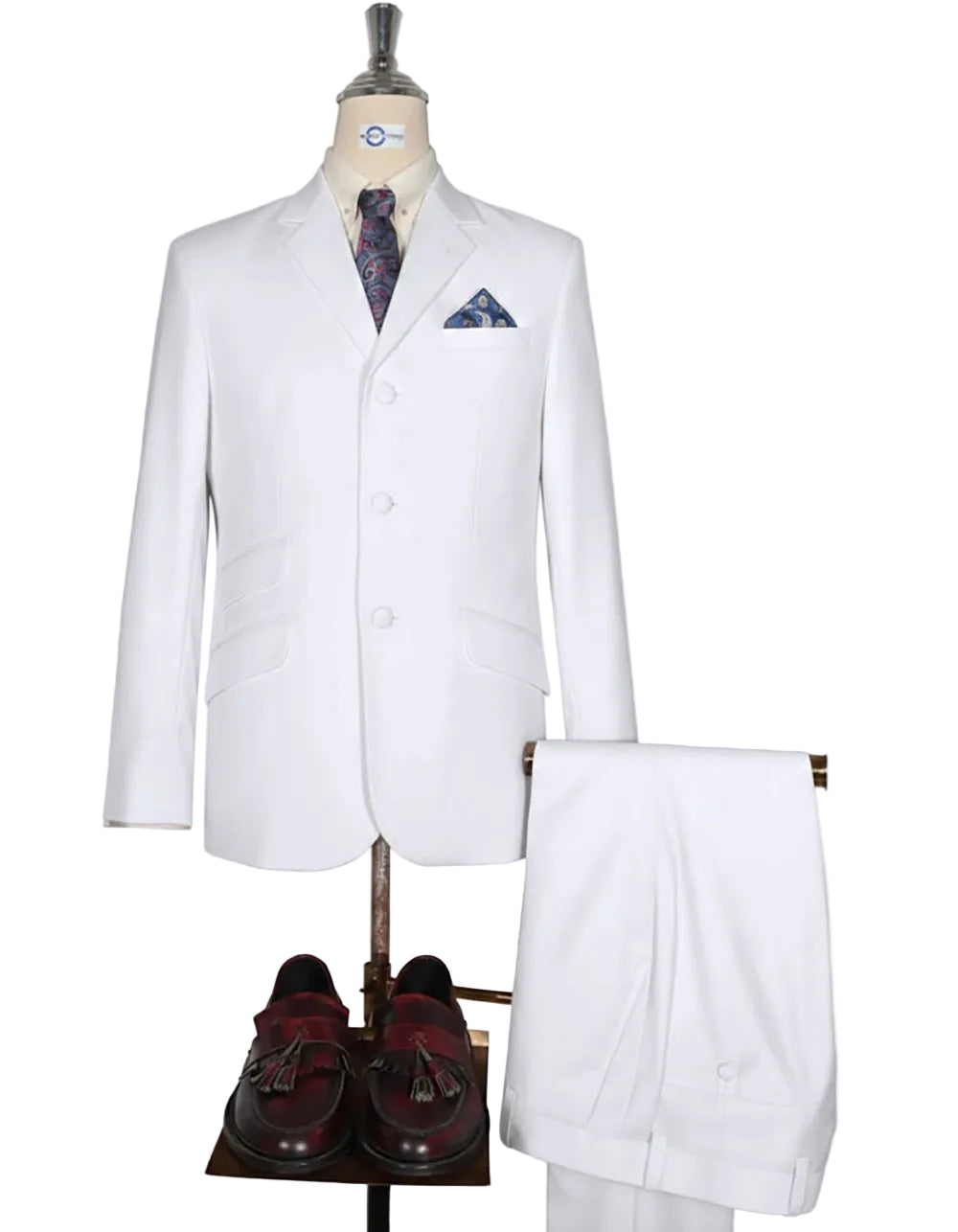 Vintage Style Tailored White Suit
