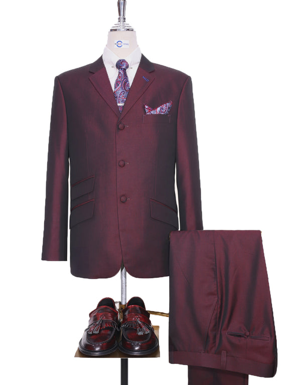 Wine and Black Two Tone Suit