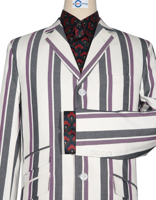 Boating Blazer - Purple and Black Striped Blazer