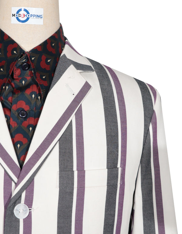 Boating Blazer - Purple and Black Striped Blazer