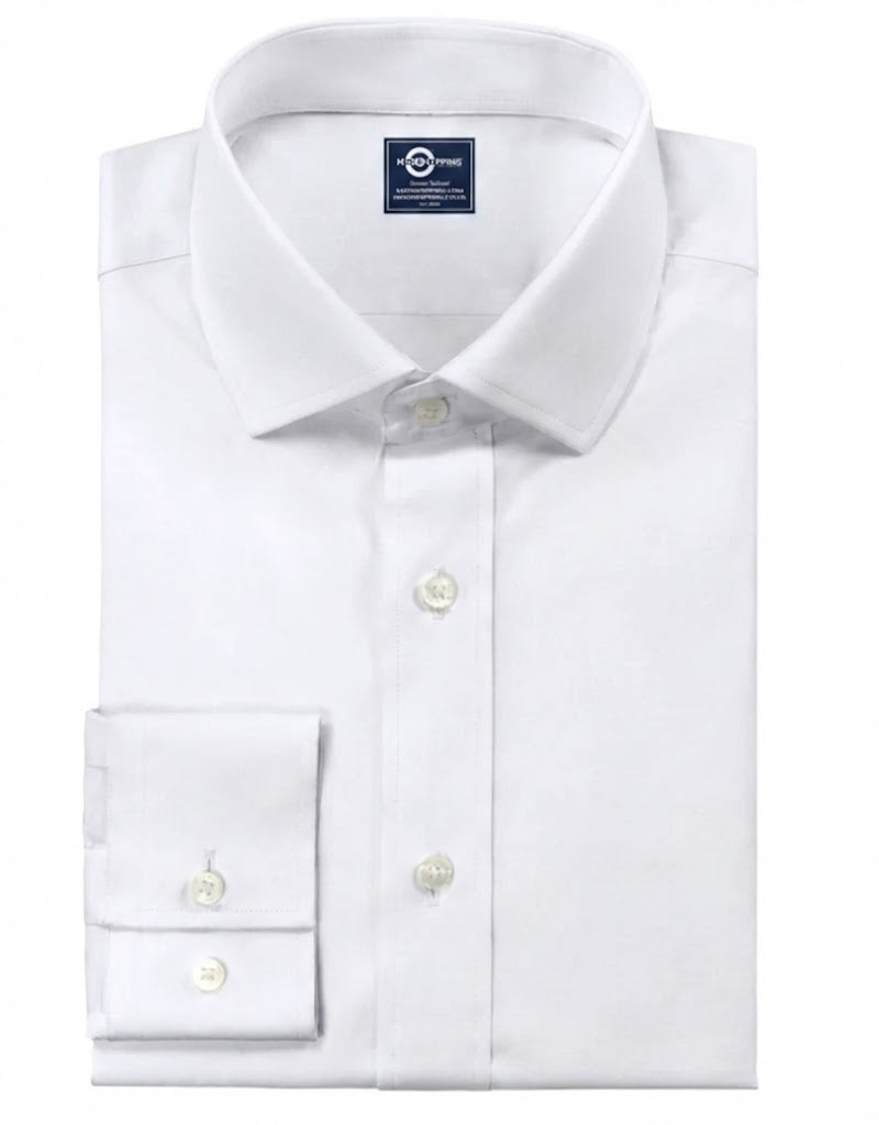 White Color Spread Collar Shirt