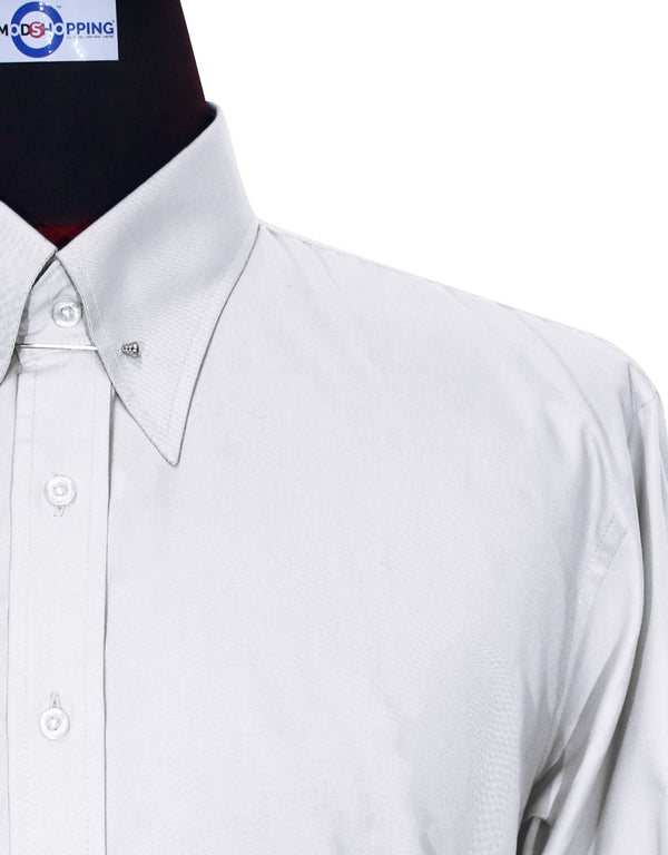 Men's Pin Collar Shirt | White Pin Collar Shirt