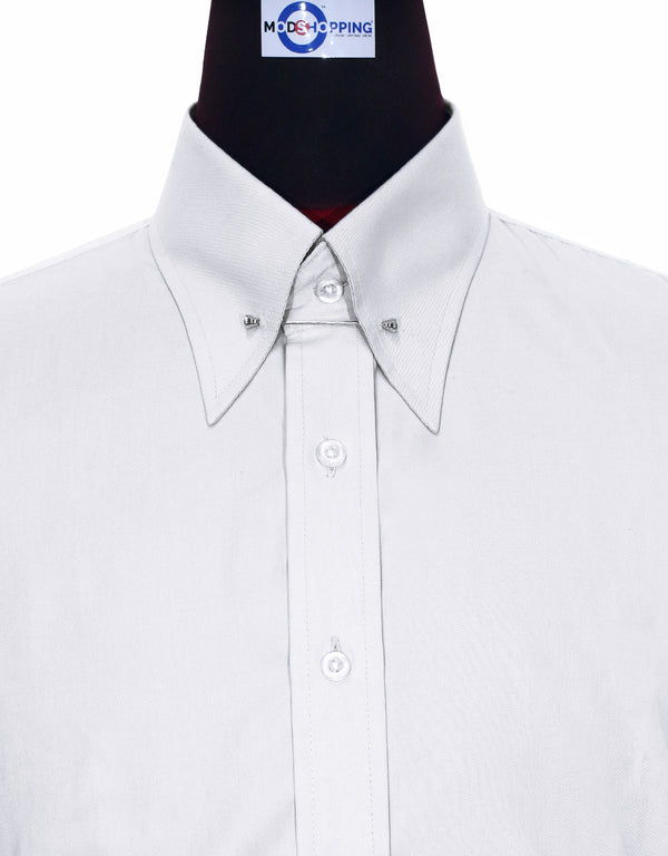 Men's Pin Collar Shirt | White Pin Collar Shirt