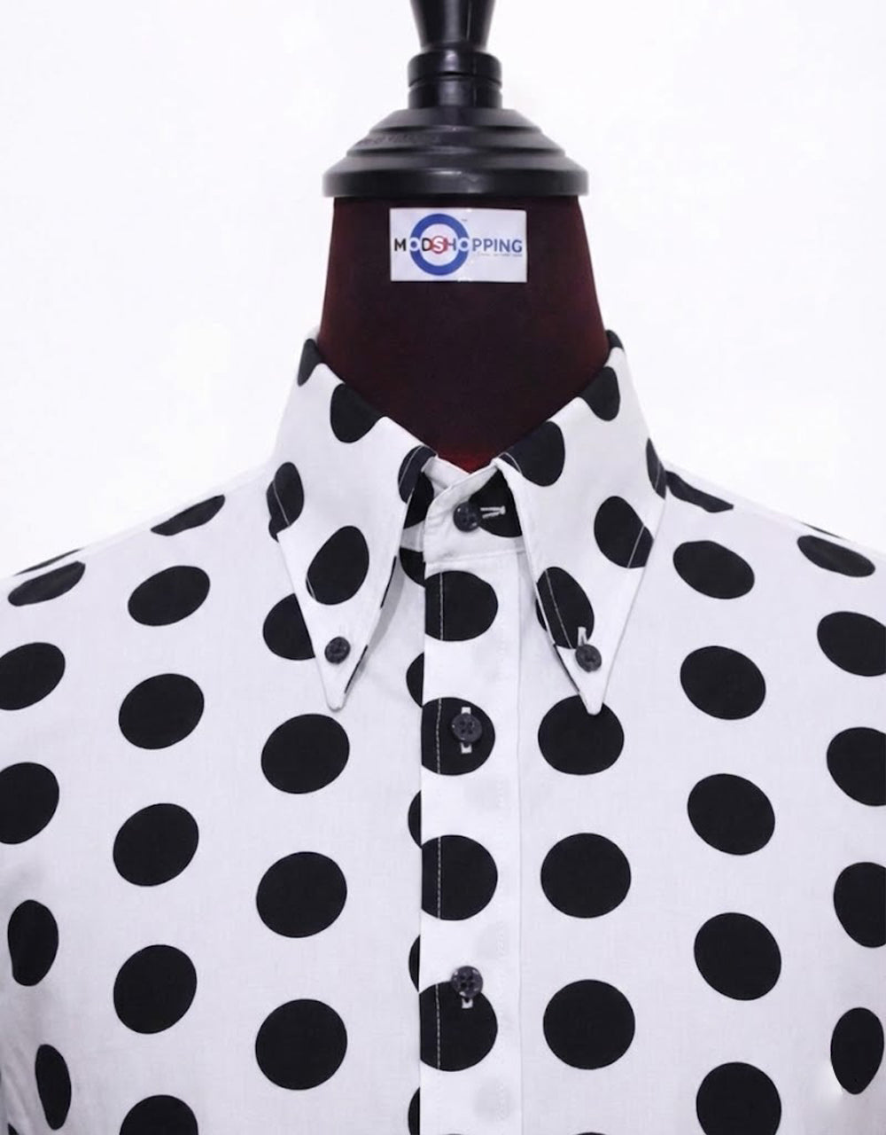 White & Black Large Polka Dot Shirt