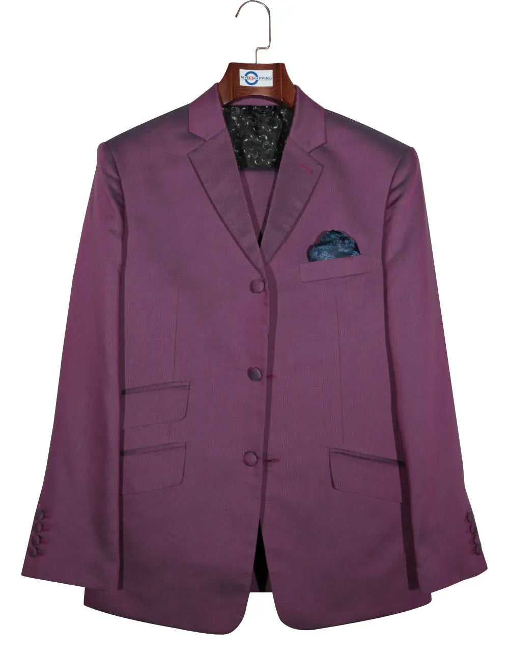 Wine and Blue Two Tone Suit Modshopping Clothing
