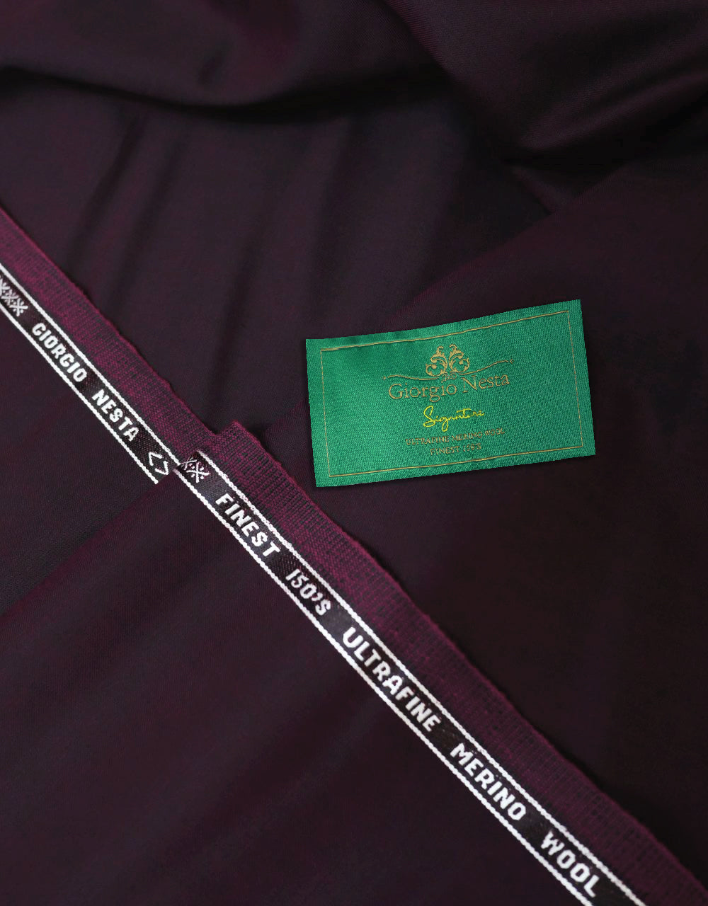 Wine and Black Two Tone Fabric Label