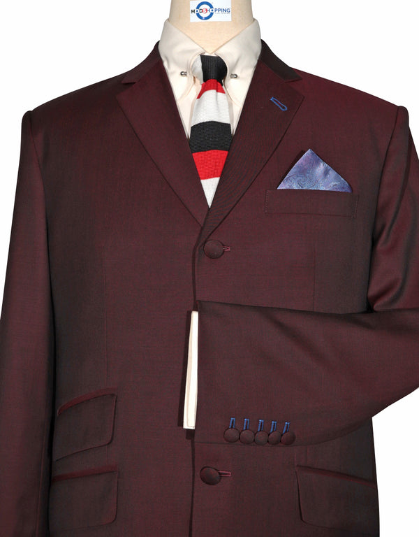 Wine and Black Two Tone Suit