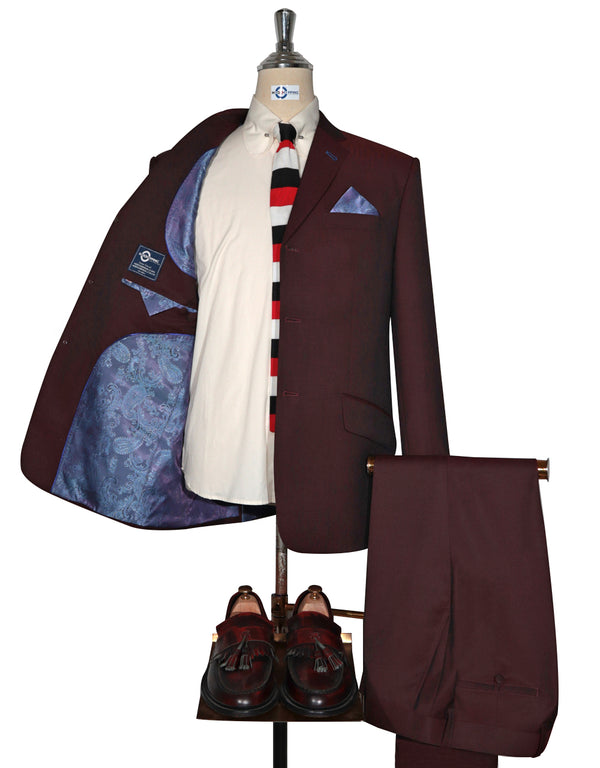 Wine and Black Two Tone Suit