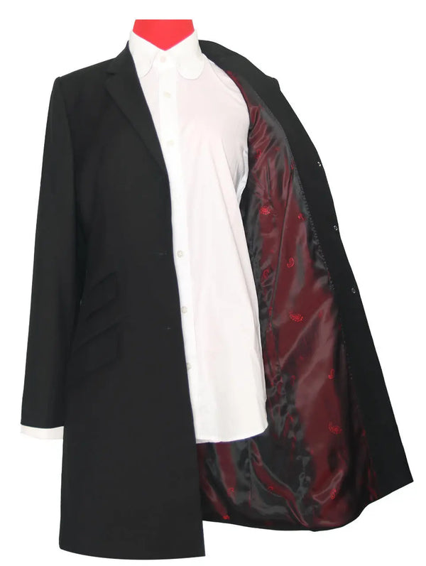 Women's Jacket | Vintage Style  Black Color 3 Button Long Jacket Modshopping Clothing