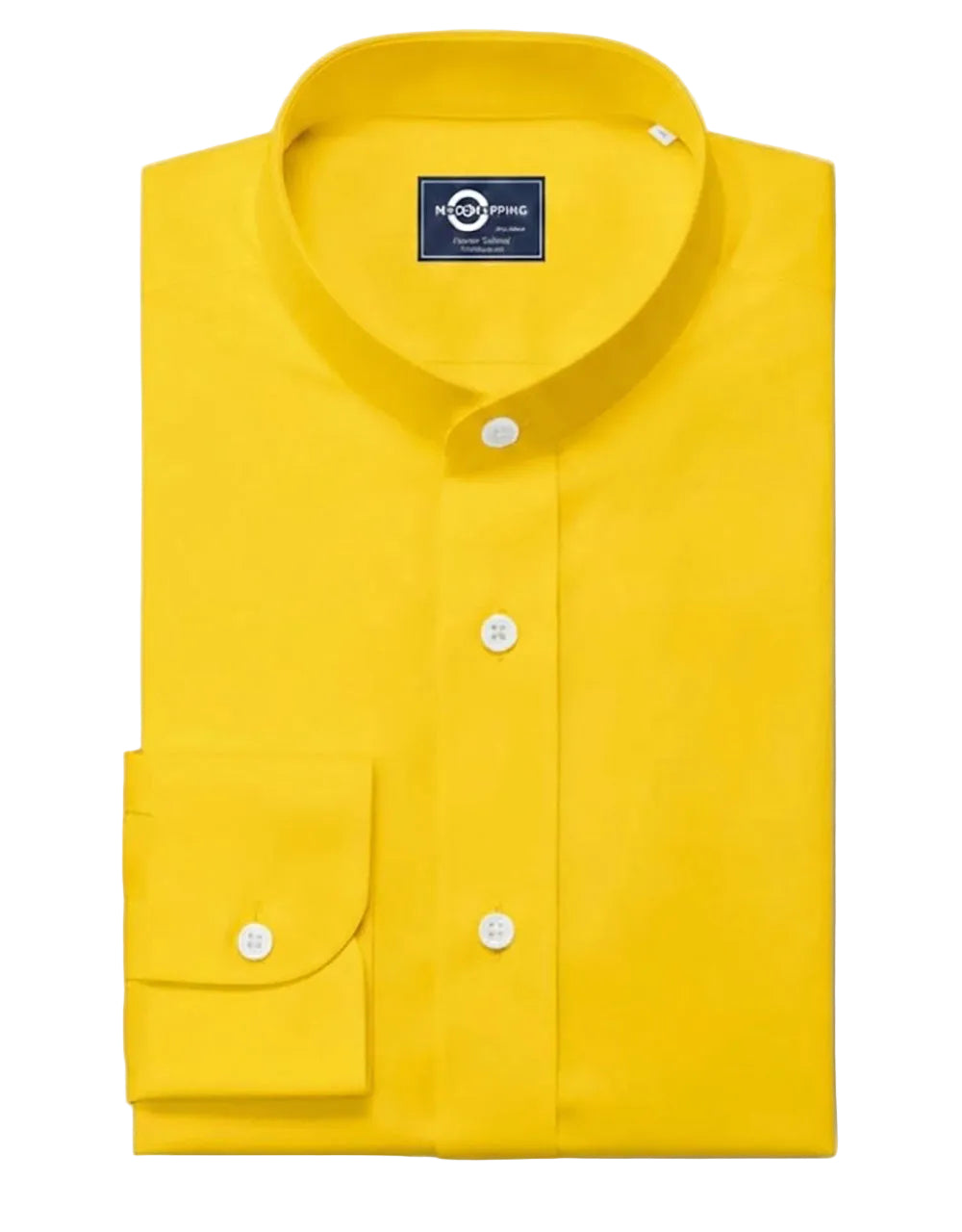  Yellow Mandarin Collar Shirt Yellow Mandarin Collar Shirt