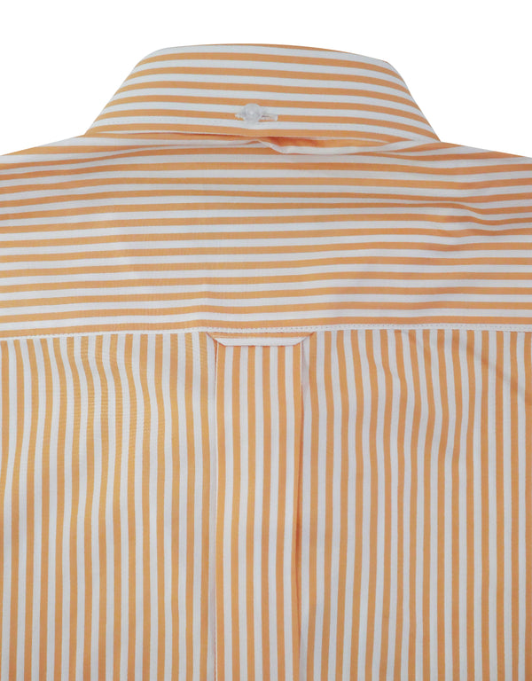 Button Down Collar Shirt - Orange Candy Stripe Shirt