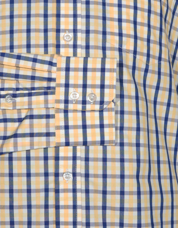 Button Down Shirt -  Yellow and Blue Gingham Check