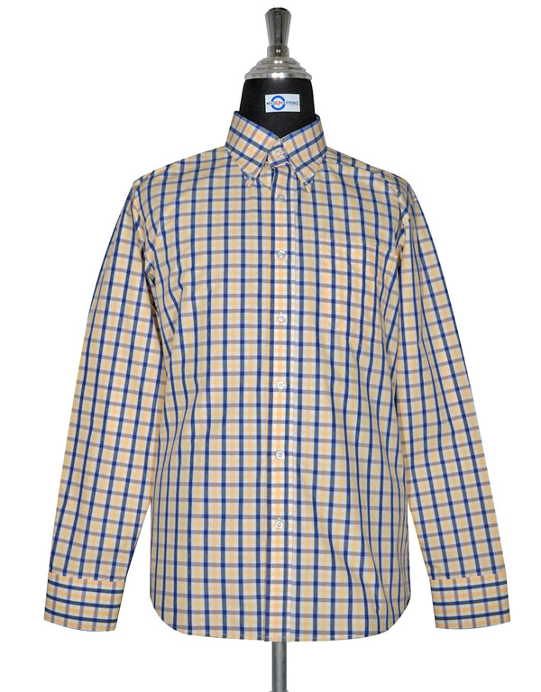 Button Down Shirt -  Yellow and Blue Gingham Check