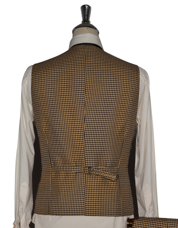 3 Piece Suit - Brown And Black Houndstooth Suit