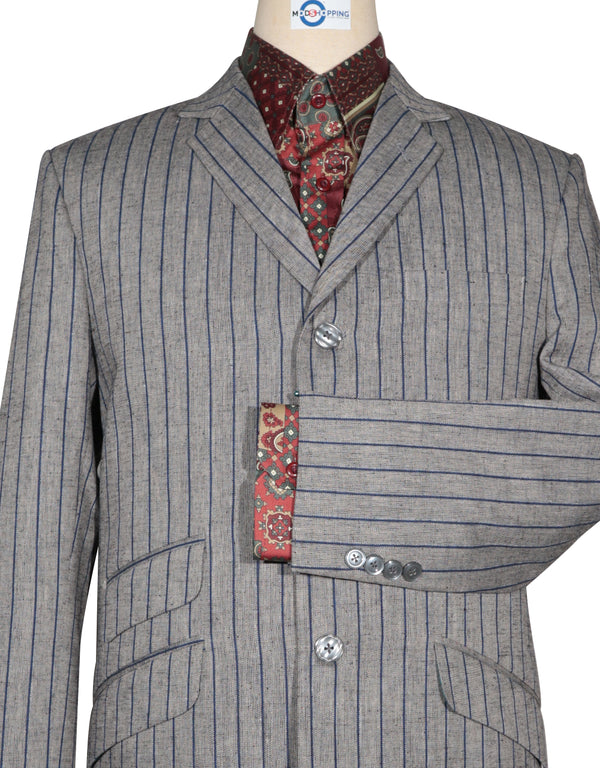 Boating Blazer - Grey and Blue Striped Blazer