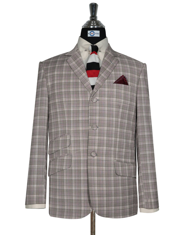 Mod Blazer - Light Purple and Grey Check Blazer