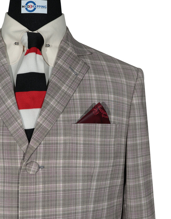 Mod Blazer - Light Purple and Grey Check Blazer