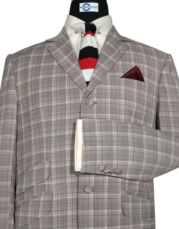 Mod Blazer - Light Purple and Grey Check Blazer