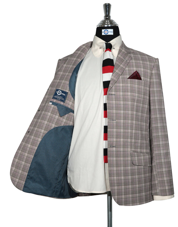 Mod Blazer - Light Purple and Grey Check Blazer