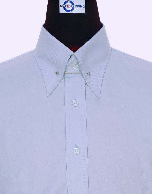 Men's Pin Collar Shirt - Light Sky Blue Pin Collar Shirt