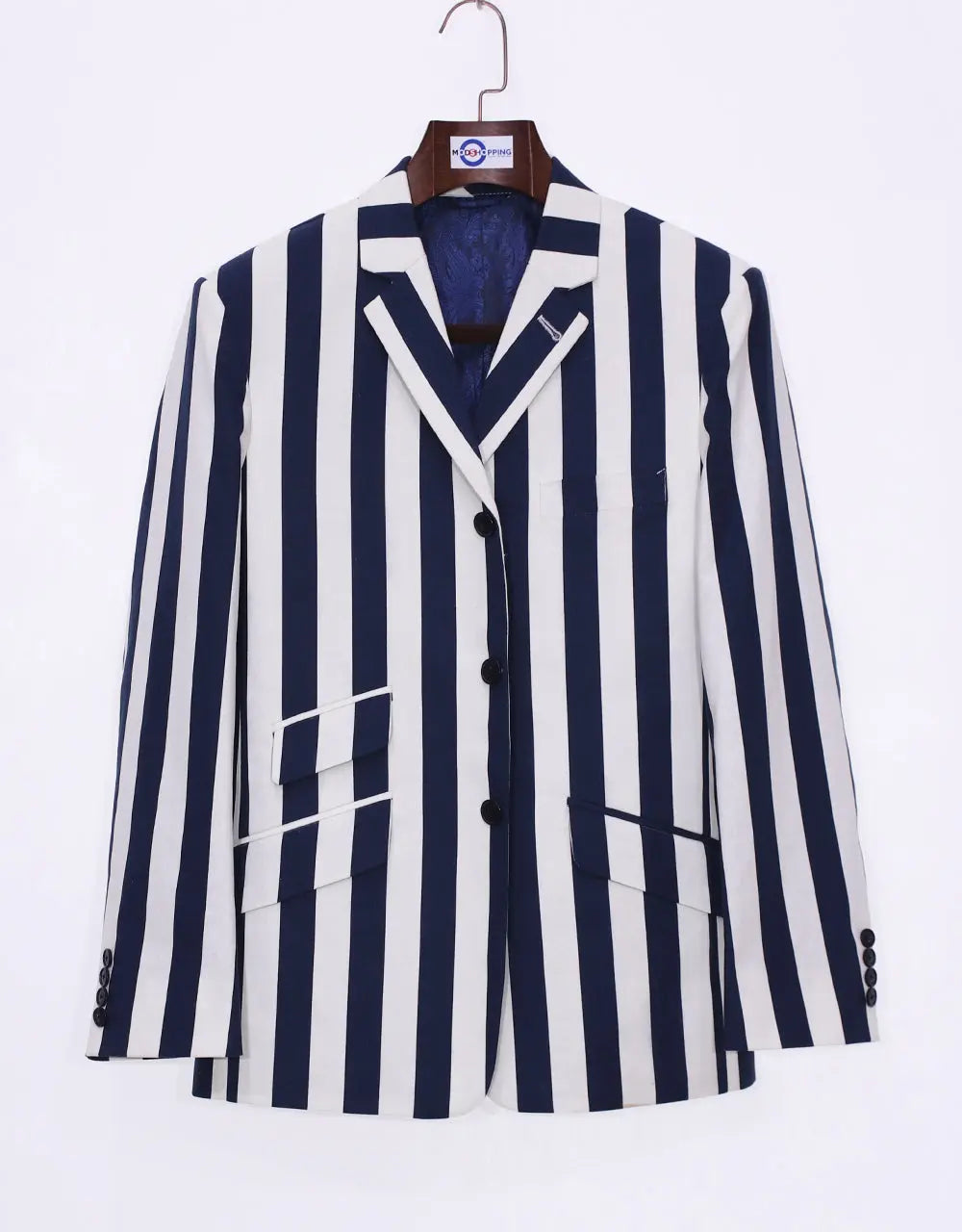 Mod Boating Jacket 60s Navy Blue Stripe Boating Blazer Jacket For Men – Mod Shopping Ltd ...