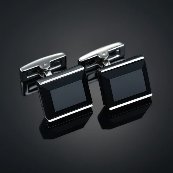 Black Stone Cufflinks For Men.