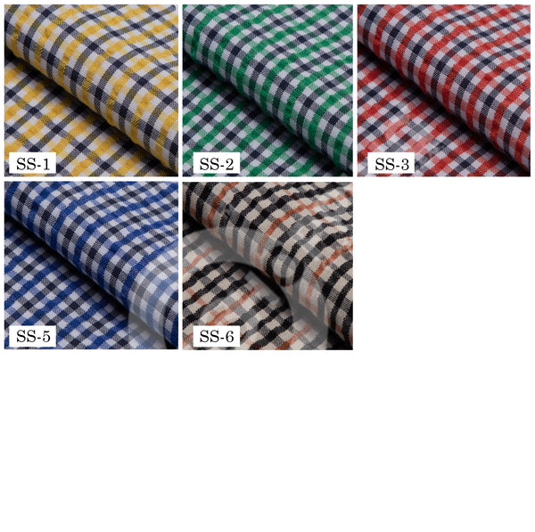 Bespoke Shirt Seersucker Multi Color Gingham Check Shirt