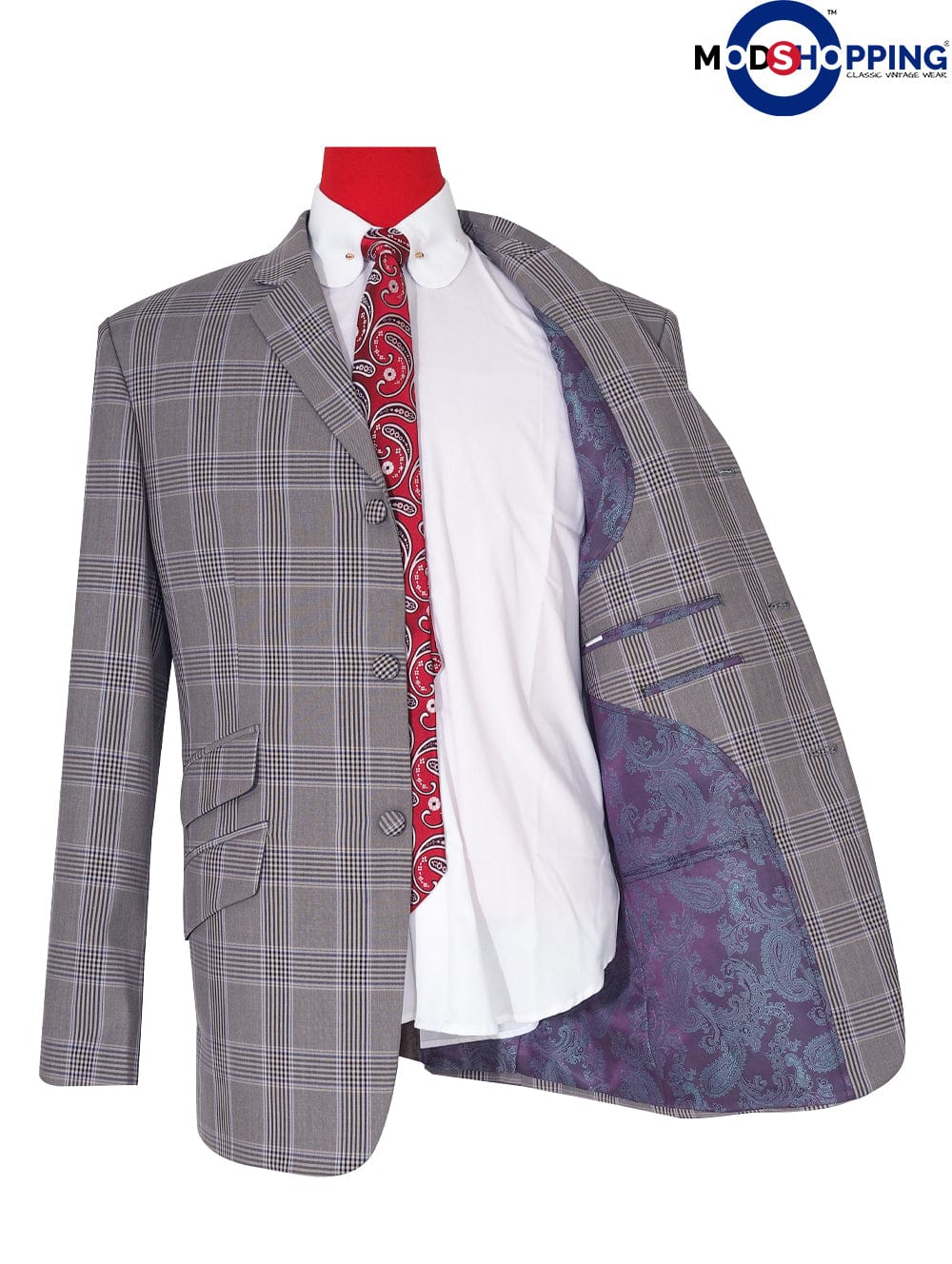 Light Grey Glen Paid Check Blazer
