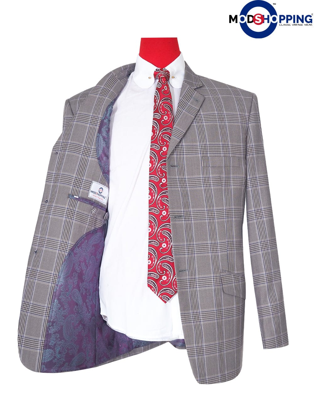 Light Grey Glen Paid Check Blazer
