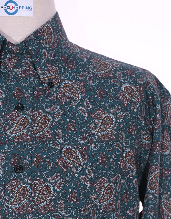 Paisley Shirt | 60s Style Multi Color Paisley Men Shirt