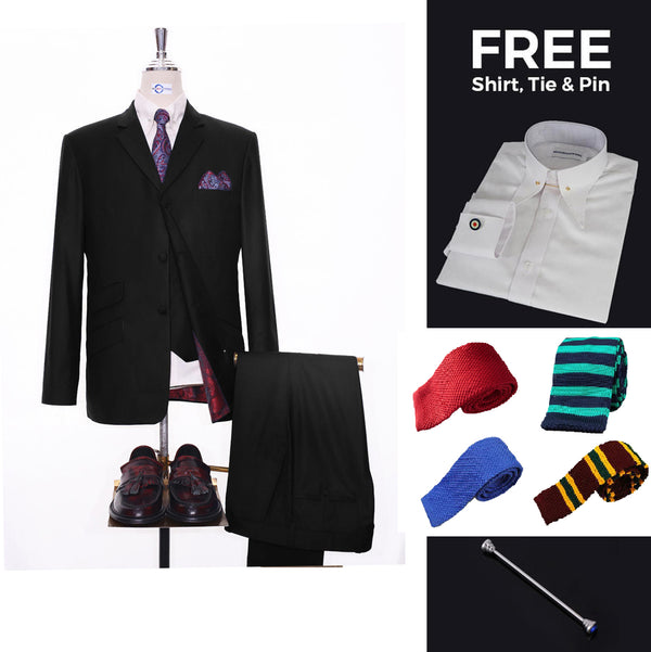 Suit deals | Buy 1 Black 3 Piece Suit Get Free 3 Products