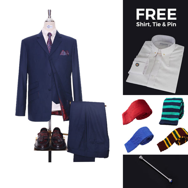 Suit Deals | Buy 1 Navy Blue Suit  Get Free 3 Products