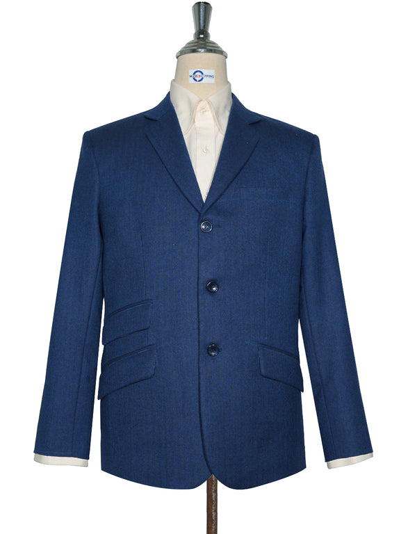 Tweed Jacket | Blue Herringbone Tweed Jacket